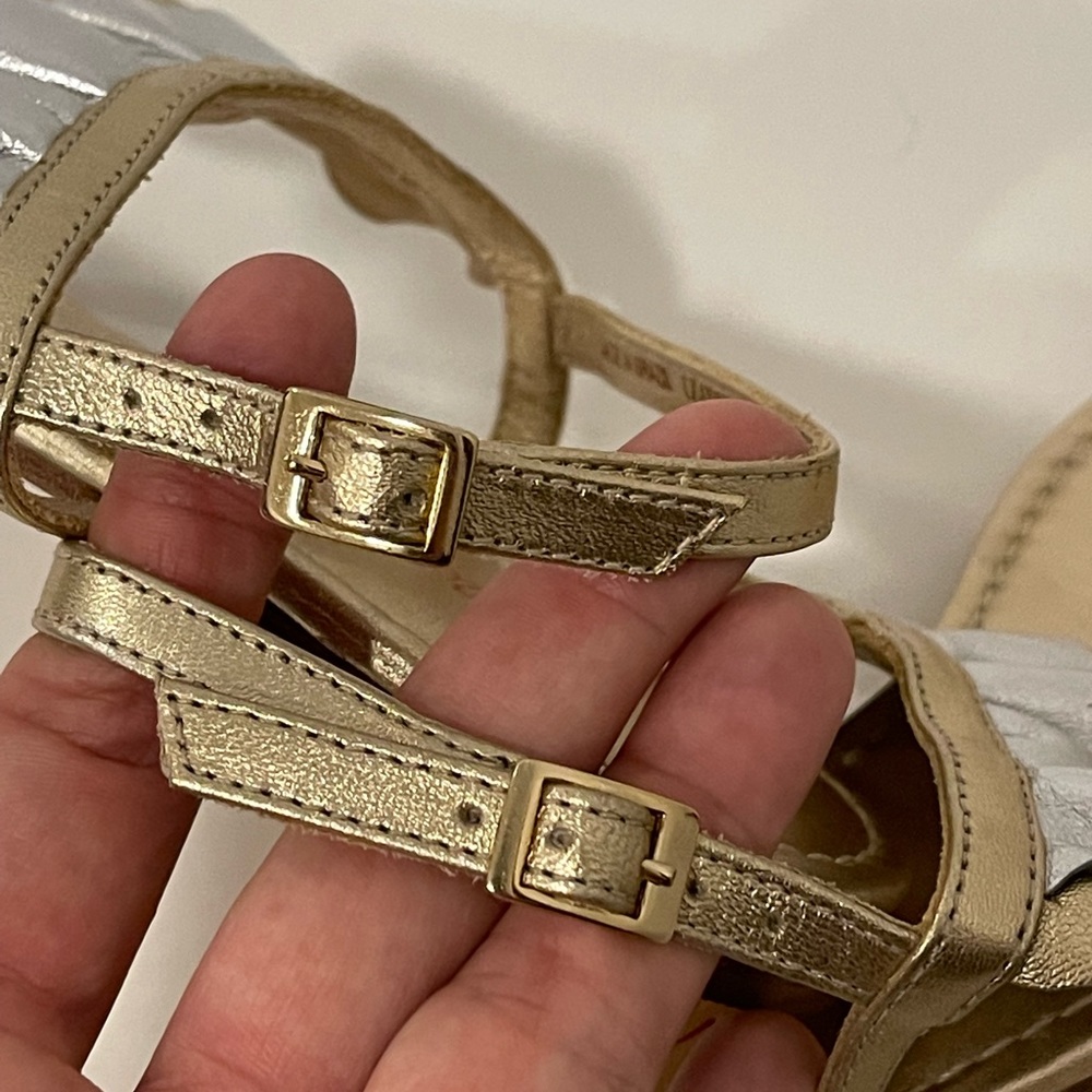 Lilly Pulitzer Gold and Silver Ruffle Thong Sandals - Picture 7 of 9